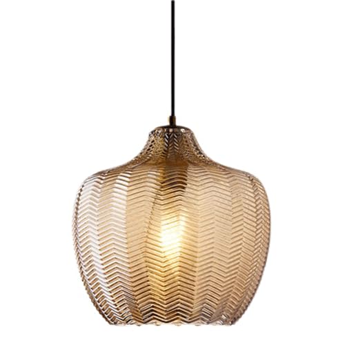 Kreativer Lampenschirm aus Glas mit hoher Lichtdurchlässigkeit, französischer Retro-Stil, einköpfige Hängelampe mit E27-Sockel, dekorative Beleuchtungskörper für den Balkon von Küc von Generic