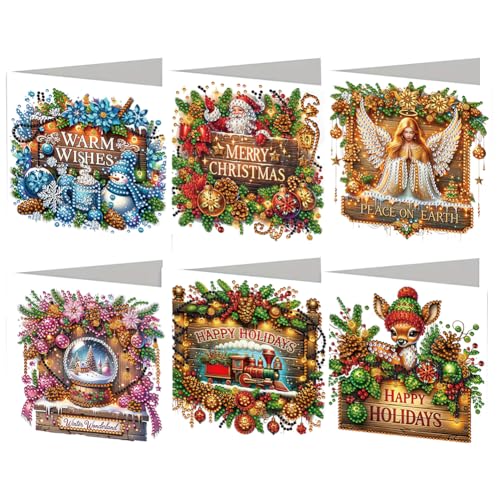 Kreativset DIY Diamantmalerei Grußkarten Weihnachten 6er-Set mit Strasssteinen for Festtage und Anlässe Kreativset DIY Diamantmalerei Grußkarten Weihnachten 6er-Set mit Strasssteinen for Festtage und Anlässe von Generic