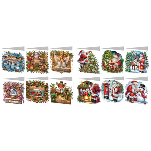 Kreativset DIY Diamantmalerei Grußkarten Weihnachten 6er-Set mit Strasssteinen for Festtage und Anlässe Kreativset DIY Diamantmalerei Grußkarten Weihnachten 6er-Set mit Strasssteinen for Festtage und Anlässe von Generic