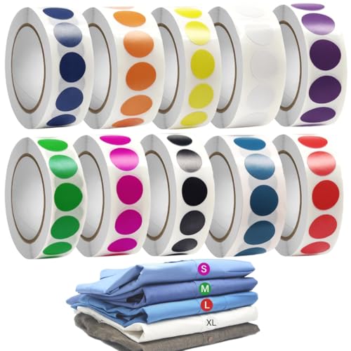 Kreis-Punkt-Aufkleber für Zuhause, kommerzielle Displays, Brandklassifizierung, 10 Rollen, farbige Punkte, selbstklebende runde Klebeetiketten, 10.000 Stück, runde Codierungsetiketten, schreiben oder Kreis-Punkt-Aufkleber für Zuhause, kommerzielle Displays, Brandklassifizierung, 10 Rollen, farbige Punkte, selbstklebende runde Klebeetiketten, 10.000 Stück, runde Codierungsetiketten, schreiben oder von Generic