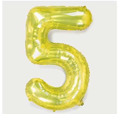 Kristall Gold Ziffern Folienballon, Luftballon Party Décor Aluminium Film Luftballons-5-100cm,Kristall Gold von Generic