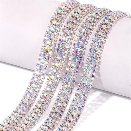 Kristall-Strass-Kette, Glaskette, Nähen, Handwerk, DIY, handgefertigte Hochzeitskleider und Party-Dekorationen, 91 cm, 3 Reihen, 91 cm von Generic