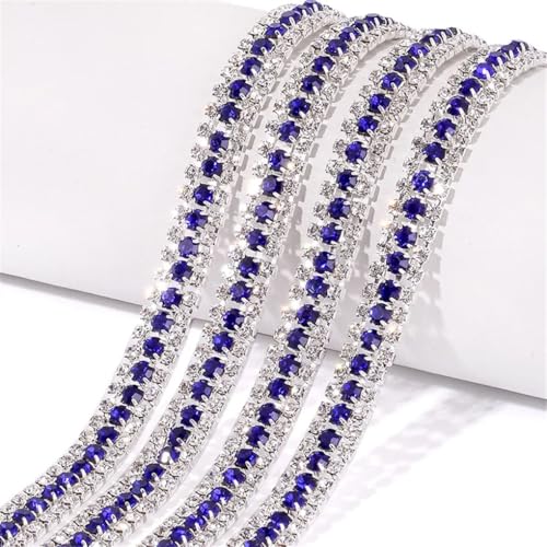 Kristall-Strass-Kette, Glaskette, Nähen, Handwerk, DIY, handgefertigte Hochzeitskleider und Party-Dekorationen, 91 cm, 3 Reihen, Silbersappire, 3 Reihen, 91 cm Kristall-Strass-Kette, Glaskette, Nähen, Handwerk, DIY, handgefertigte Hochzeitskleider und Party-Dekorationen, 91 cm, 3 Reihen, Silbersappire, 3 Reihen, 91 cm von Generic