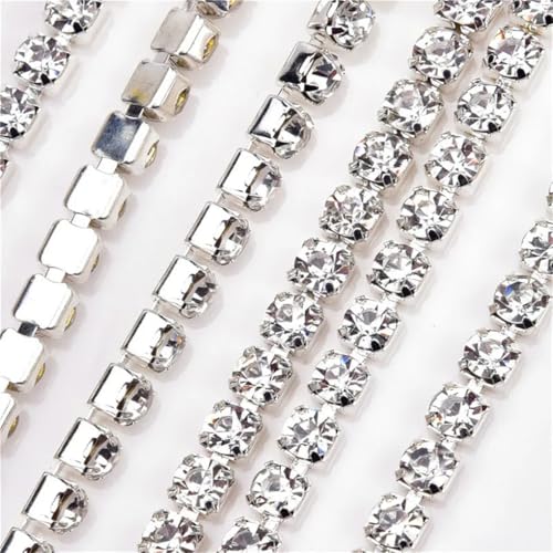 Kristall-Strass-Kette, zum Aufnähen, für Bastelarbeiten, Schmuck, Hochzeit, 4,5 m von Generic