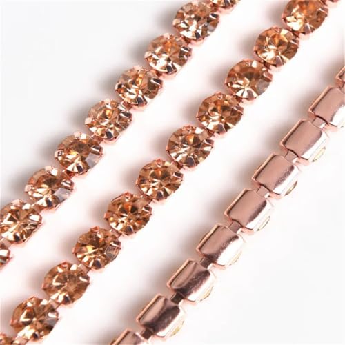 Kristall-Strass-Kette, zum Aufnähen, für Bastelarbeiten, Schmuck, Hochzeit, Champagner, 91 cm von Generic