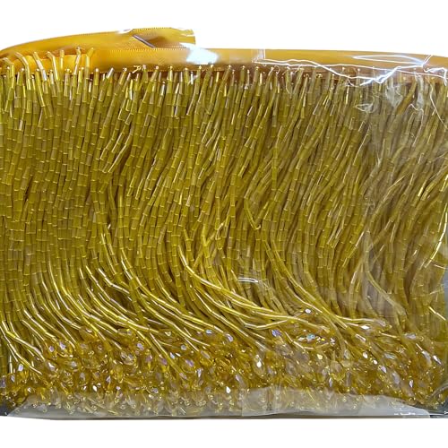 Kristallperlen-Quaste, Kleider zum Verzieren von Fransen, Perlen, Nähen, Kleidern und Basteln, glänzende goldene Pailletten, DIY und Projekte, Mode-Accessoires, Verzierung für perfekte Verzierungen von Generic