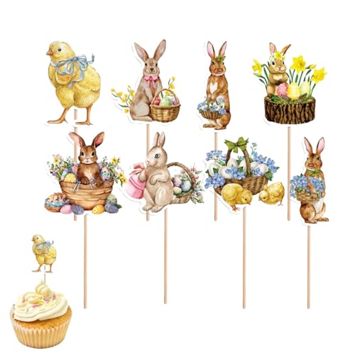Kuchendekoration für Ostern – Pick der Wahl für die acht Papierauswahlen, niedliches Hasen-Design, transparenter Aufdruck, Kuchen und Dekoration der Süßigkeitenschachtel Kuchendekoration für Ostern – Pick der Wahl für die acht Papierauswahlen, niedliches Hasen-Design, transparenter Aufdruck, Kuchen und Dekoration der Süßigkeitenschachtel von Generic