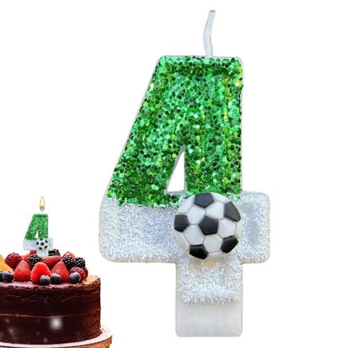 Kuchenkerzen, Glitzerkerzen, Fußball-Dekoration, Geburtstagskerze, Kuchendekoration, für die Dekoration von Kuchen, Kerze Nummer Dekoration von Generic