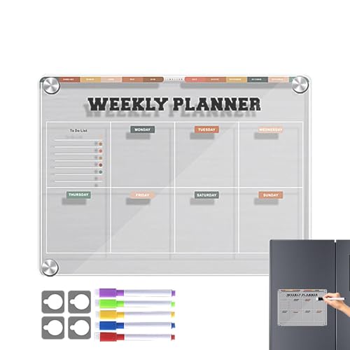 Kühlschrank-Whiteboard, Kühlschrank-Kalender, wiederverwendbares Whiteboard, 30,5 x 22,9 cm, Acryl, transparent, Nachrichtenbrett, Kühlschrank-Notizblock, Planer, Tafel für monatliche Einkaufsliste Kühlschrank-Whiteboard, Kühlschrank-Kalender, wiederverwendbares Whiteboard, 30,5 x 22,9 cm, Acryl, transparent, Nachrichtenbrett, Kühlschrank-Notizblock, Planer, Tafel für monatliche Einkaufsliste von Generic