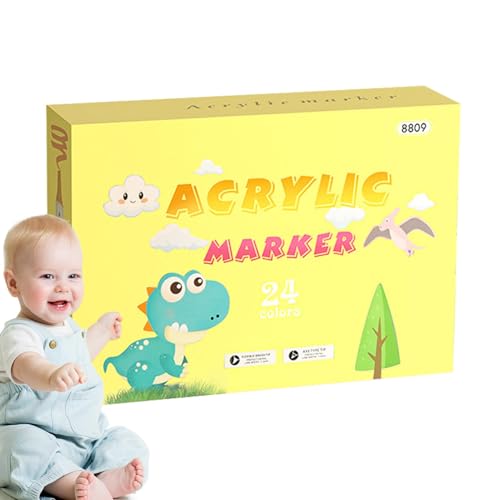 Künstlerische Graffiti-Marker für Kinder, permanenter Acrylstift, 12/24/36 Farben, Wassermarker, Graffiti-Marker, schnell trocknend von Generic
