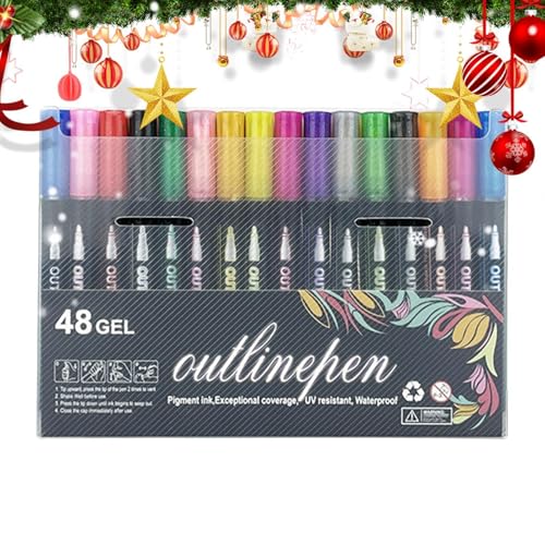 Künstlerische Textmarker, Kunstmarker mit feiner Spitze, bunte Textmarker, kreative Textmarker, Graffiti-Marker mit doppelten Linien von Generic