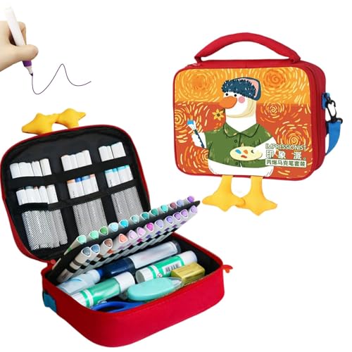 Künstlermarker Set - 48 tragbare Malstifte für einzigartiges Zeichenset | Waschbare Marker für mit Aufbewahrungstasche in Entenform, Design Künstlermarker Set - 48 tragbare Malstifte für einzigartiges Zeichenset | Waschbare Marker für mit Aufbewahrungstasche in Entenform, Design von Generic