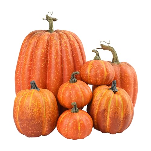 Künstliche Kürbisse, Kürbis-Dekorationen, künstliche Kürbisse, verschiedene Größen, orangefarbener Kürbis, Herbstdekoration, Tischdekoration für Thanksgiving Künstliche Kürbisse, Kürbis-Dekorationen, künstliche Kürbisse, verschiedene Größen, orangefarbener Kürbis, Herbstdekoration, Tischdekoration für Thanksgiving von Generic