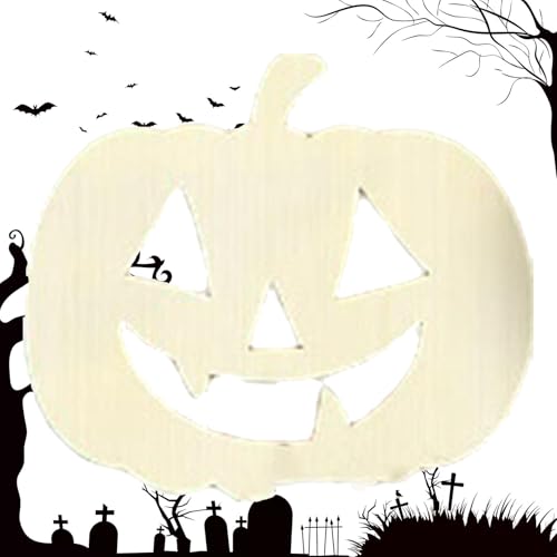 -Holzhandwerk zum Bemalen, -Ausschnitt aus Holz, unvollendetes Halloween-Kürbisschild mit Loch, Baumfenster-Wanddekoration, saisonales Erntedekor -Holzhandwerk zum Bemalen, -Ausschnitt aus Holz, unvollendetes Halloween-Kürbisschild mit Loch, Baumfenster-Wanddekoration, saisonales Erntedekor von Generic