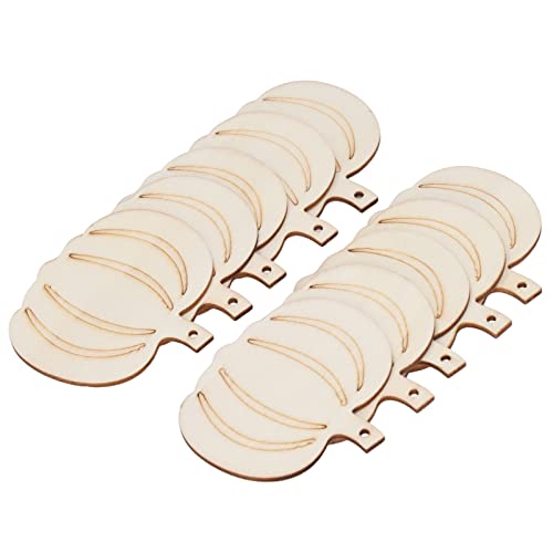Kürbisholz DIY -Kunsthandwerk, Kürbisholzausschnitte Holzkürbisse Halloween Handwerk 50 Sets Holzkürbisausschnitte Unvollendete DIY Wunderschön Geschnitzte Synthetische Holzkürbisse mit Hanf von Generic