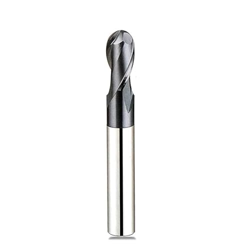 Kugelfräser Schaft 6mm 8mm 10mm Wolframcarbid Fräser CNC Fräswerkzeug R0.5 HRC45 55 65 2 Schneiden(R2.5x5x10x50,BK2063) von Generic