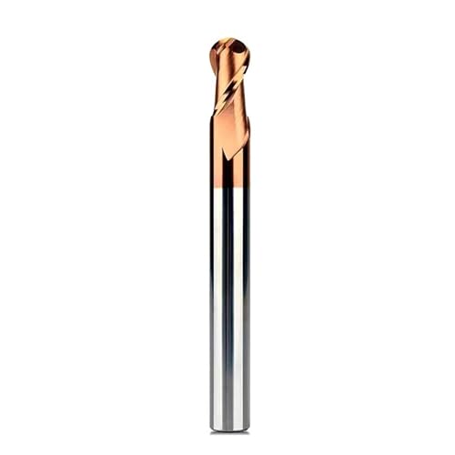 Kugelfräser Schaft 6mm 8mm 10mm Wolframcarbid Fräser CNC Fräswerkzeug R0.5 HRC45 55 65 2 Schneiden(R4.5x10x18x75,BB2055) von Generic