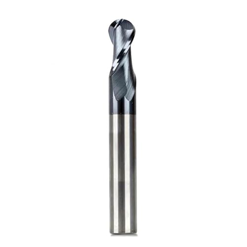 Kugelfräser Schaft 6mm 8mm 10mm Wolframcarbid Fräser CNC Fräswerkzeug R0.5 HRC45 55 65 2 Schneiden(R4x8x16x100,BK2045) von Generic