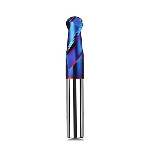 Kugelfräser Schaft 6mm 8mm 10mm Wolframcarbid Fräser CNC Fräswerkzeug R0.5 HRC45 55 65 2 Schneiden(R9x18x36x100,BL2060) von Generic