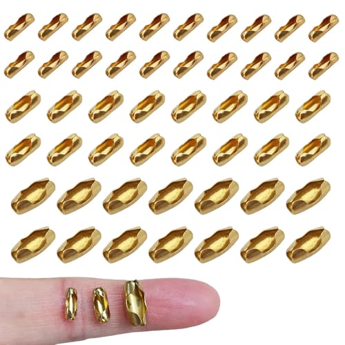 Kugelkettenverbinder aus Messing, 3 Größen, passend für 2,4 mm, 3 mm, 3,2 mm, 4 mm, 4,5 mm, Zugverbinderverschlüsse für Raffrollos, Deckenventilator, Dekoration, Kette, Reparatur, Schmuck-Clips für Kugelkettenverbinder aus Messing, 3 Größen, passend für 2,4 mm, 3 mm, 3,2 mm, 4 mm, 4,5 mm, Zugverbinderverschlüsse für Raffrollos, Deckenventilator, Dekoration, Kette, Reparatur, Schmuck-Clips für von Generic