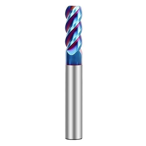 Kugelkopf-Schaftfräser, Radius-Karbidfräser, HRC65, 4 Nuten, 55° Helix, Nanobeschichtung, hochpräzises CNC-Werkzeug für Stahl, Legierung, Form, mehrere Größen (8 x R0,5 x 8 x 100) von Generic