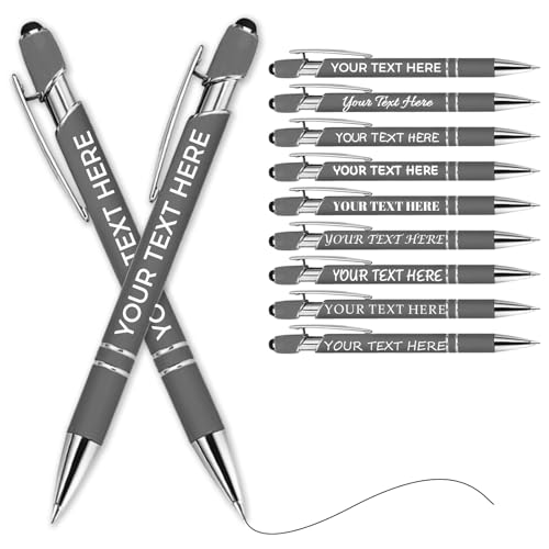 Kugelschreiber Personalisiert Mit Gravur,Personalisierte Kugelschreiber Mit Touchpen,Personalisierter Kugelschreiber Set,Kugelschreiber Hochwertig Mit Gravur(Dunkelgrau,20 stück) von Generic