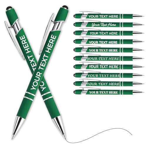 Kugelschreiber Personalisiert Mit Gravur,Personalisierte Kugelschreiber Mit Touchpen,Personalisierter Kugelschreiber Set,Kugelschreiber Hochwertig Mit Gravur(Dunkelgrün,50 stück) von Generic