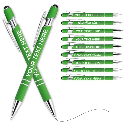 Kugelschreiber Personalisiert Mit Gravur,Personalisierte Kugelschreiber Mit Touchpen,Personalisierter Kugelschreiber Set,Kugelschreiber Hochwertig Mit Gravur(Grün,50 stück) von Generic