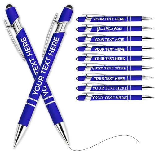 Kugelschreiber Personalisiert Mit Gravur,Personalisierte Kugelschreiber Mit Touchpen,Personalisierter Kugelschreiber Set,Kugelschreiber Hochwertig Mit Gravur(Königsblau,50 stück) von Generic