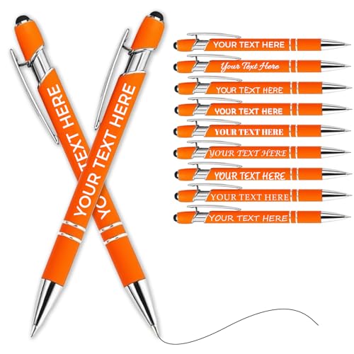Kugelschreiber Personalisiert Mit Gravur,Personalisierte Kugelschreiber Mit Touchpen,Personalisierter Kugelschreiber Set,Kugelschreiber Hochwertig Mit Gravur(Safran,20 stück) von Generic
