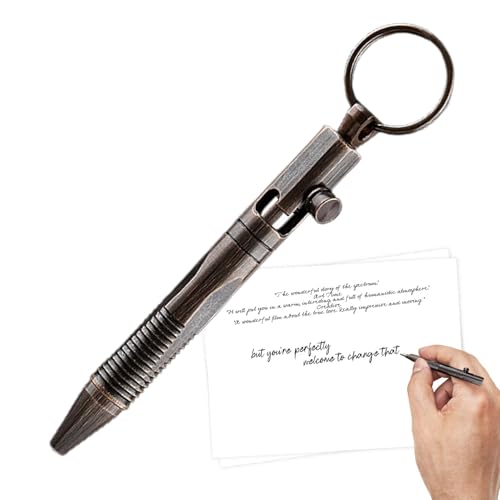 Kugelschreiber Schlüsselanhänger – Kugelschreiber, kompakter Schreibstift | Stiftanhänger aus Messing Design für Partner, Kunden, Eltern, Freunde von Generic