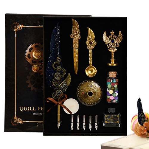 Kugelschreiber und Federtinte, Federstift-Set | Schreibwaren-Set für Tinte Set mit Gänsefeder-Tinten, Set aus Stiften und Tinten zum Schreiben, komplettes und vielseitiges Set von Calligr-Stiften Kugelschreiber und Federtinte, Federstift-Set | Schreibwaren-Set für Tinte Set mit Gänsefeder-Tinten, Set aus Stiften und Tinten zum Schreiben, komplettes und vielseitiges Set von Calligr-Stiften von Generic