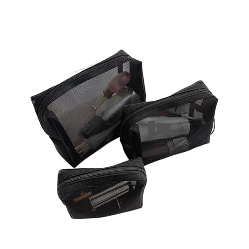 Kulturbeutel, 1/3 Stück, Netzstoff, transparent, Kosmetiktaschen, klein, groß, schwarz, Make-up-Tasche, tragbar, Reise-Toiletten-Organizer, Aufbewahrungstasche für Lippenstifte Kulturbeutel, 1/3 Stück, Netzstoff, transparent, Kosmetiktaschen, klein, groß, schwarz, Make-up-Tasche, tragbar, Reise-Toiletten-Organizer, Aufbewahrungstasche für Lippenstifte von Generic