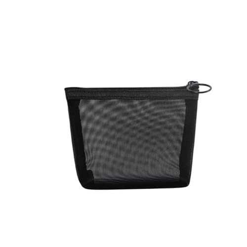 Kulturbeutel, 3-teilig, transparente Kosmetiktaschen aus Netzstoff, klein, groß, durchsichtig, schwarz, Make-up-Tasche, tragbarer Reise-Kulturbeutel, Lippenstift-Aufbewahrungstasche von Generic