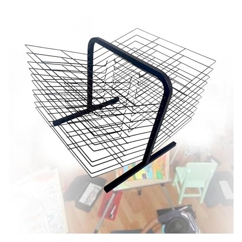 Kunst-Trockengestell, 20 herausnehmbare Regale, Tisch-Kunst-Organizer mit Rädern, tragbare Kunstwerk-Aufbewahrung, ideal für Schulen, Kunststudios und Klassenzimmer von Generic