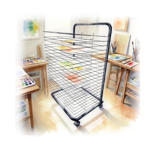 Kunst-Trockenständer,Mobiles Metallkunst-Stapelregal,Vielseitig einsetzbar, abnehmbar, robust(Single-sided 25-layer) von Generic