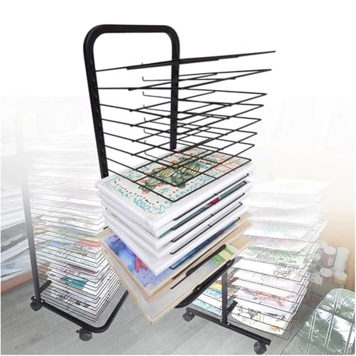 Kunst-Trockenständer mit großer Kapazität für das Klassenzimmer, mobiler Farb-Trockenständer mit Rädern, tragbarer Roll-Kunst-Organizer für das Kunststudio, Kunst-Aufbewahrungs-Organizer und Farbe von Generic