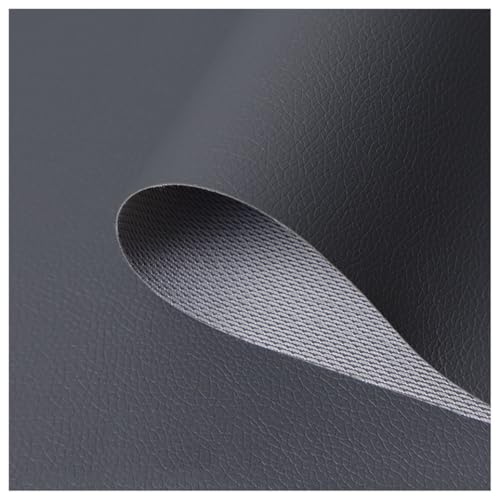 Kunstleder Bezugsstoff Möbelstoff Meterware 160cm Breit Kunstleder Vinyl Stoff für Polster, Sofa Stuhl Sitzbezug, DIY Handwerk, Polsterung(Dark grey,1.6X10m) von Generic