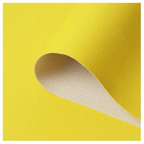 Kunstleder Bezugsstoff Möbelstoff Meterware 160cm Breit Kunstleder Vinyl Stoff für Polster, Sofa Stuhl Sitzbezug, DIY Handwerk, Polsterung(Yellow,1.6X6m) von Generic