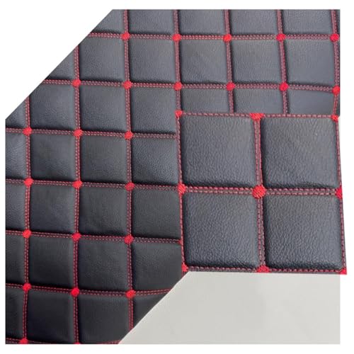 Kunstleder Gesteppt Kaschiert Meterware, Leder Polsterstoff Stoff für Schrank Ledertasche Autositz Sofa Möbel Repara(Black,1.6x7m) von Generic