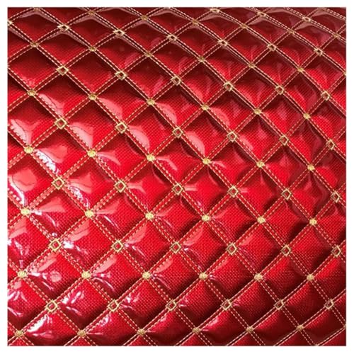 Kunstleder Gesteppt Kaschiert Meterware 140cm ×100cm, Leder Polsterstoff Stoff Für Schrank Ledertasche Autositz Sofa Möbel Repara, Tiefviolett(Red,1.4X2m) von Generic