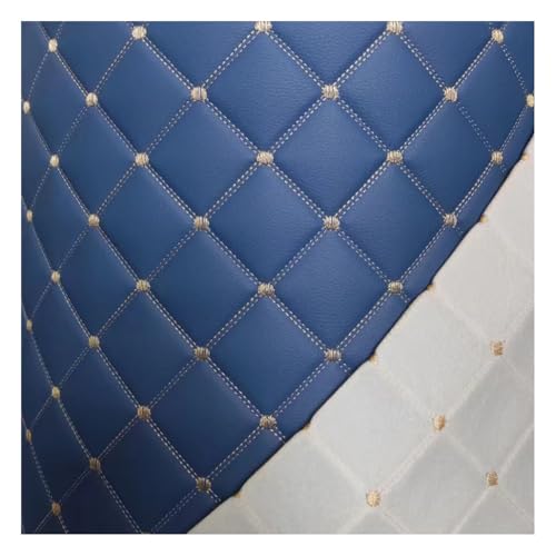 Kunstleder Gesteppt Kaschiert Meterware 160cm ×100cm, Leder Polsterstoff Stoff Für Schrank Ledertasche Autositz Sofa Möbel Repara(Blue,1.6x3m) von Generic