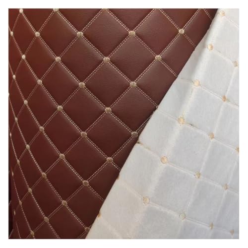 Kunstleder Gesteppt Kaschiert Meterware 160cm ×100cm, Leder Polsterstoff Stoff Für Schrank Ledertasche Autositz Sofa Möbel Repara, Schwarz (rote Linie)(Brown,1.6x4m) von Generic