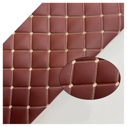 Kunstleder Gesteppt Kaschiert Meterware 160cm ×100cm, Leder Polsterstoff Stoff für Schrank Ledertasche Autositz Sofa Möbel Repara(Colour: Black (grey line))(Brown,1.6x10m) von Generic