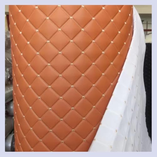 Kunstleder Gesteppt Kaschiert Meterware 160cm×100cm, Leder Polsterstoff Stoff Für Schrank Ledertasche Autositz Sofa Möbel Repara (Colour: Orange)(Oranje,1.6x4m) von Generic