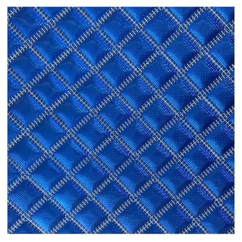 Kunstleder Gesteppt Kaschiert Meterware Leder Polsterstoff Stoff 140cm Weinrot(Blue,1.4X5m) von Generic