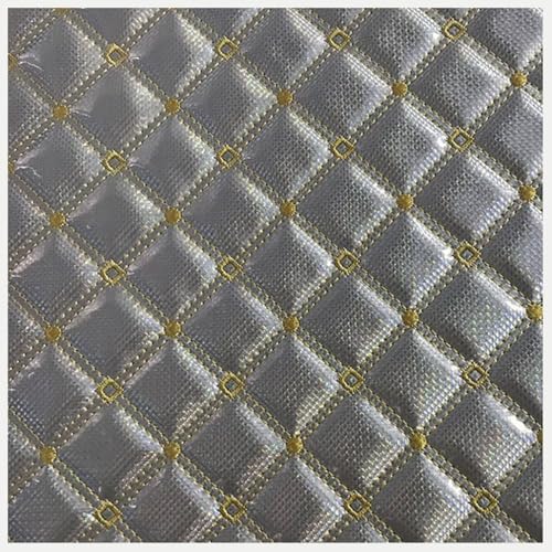 Kunstleder Gesteppt Kaschiert Meterware Leder Polsterstoff Stoff 140cm Weinrot(Gray,1.4X2m) von Generic