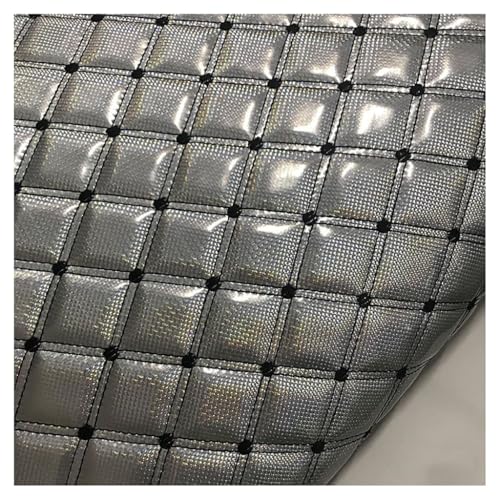 Kunstleder Gesteppt Kaschiert Meterware Leder Polsterstoff Stoff 140cm Weinrot(Silver,1.4X2m) von Generic