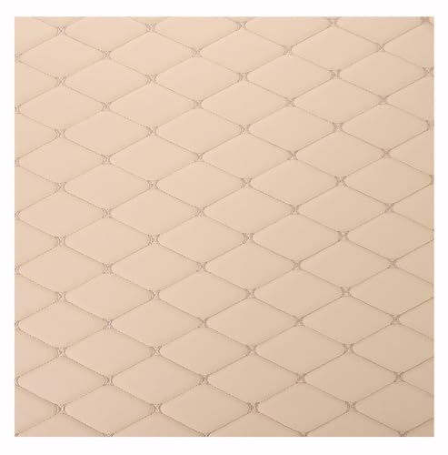 Kunstleder Gesteppt Meterware Polsterstoff Kaschiert Leder Stoff Bezugsstoff Lederoptik Als Sitzbezug Für Den Innen(Cream,1.6X5m) von Generic