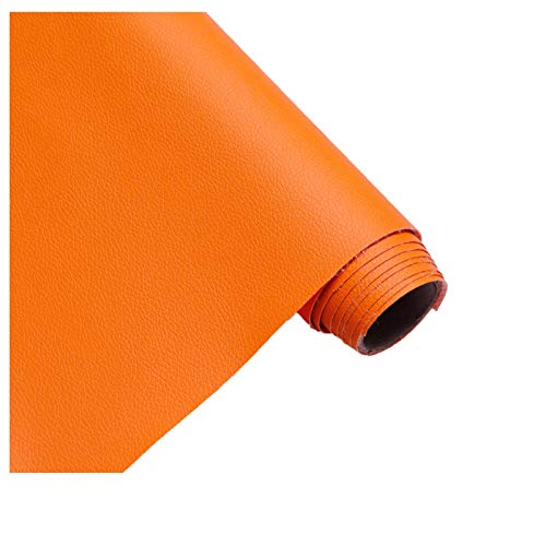 Kunstleder Gesteppt Meterware Polsterstoff Leder Stoff Blätter Für Ohrringe Einfarbig Lederimitat Texturiert Möbelstoff(Oranje,1.6X2m) von Generic